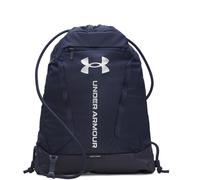 Under Armour UA Hustle Sackpack - Midnight Navy/Midnight Navy/Metallic Silver - OSFM, Midnight Navy/Midnight Navy/Metallic Silver, One Size