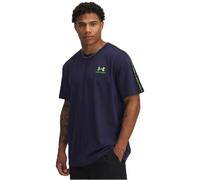 UNDER ARMOUR Icon Heavyweight Taping T-Shirt Herren 411 - midnight navy/cyber green M