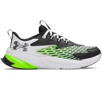 Under Armour Jungen Grundschule Scramjet 7, leichter Turnschuh für die Schule, Jungenschuhe mit Schnürsenkeln, atmungsaktive Kindersportschuhe mit Leder,White / Hyper Green / Black,36