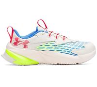 Under Armour Jungen Vorschule Scramjet 7, leichter Turnschuh für die Schule, Jungenschuhe mit Schnürsenkeln, atmungsaktive Kindersportschuhe mit Leder,Summit White / High Vis Yellow / Racer Red,32