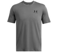 T-Shirt UNDER ARMOUR "UA M SPORTSTYLE LC SS", Herren, Gr. L, grau (castlerock 0), Obermaterial: 60% Baumwolle, 40% Polyester, normal, Rundhals, Shirts T-Shirt, Kurzarm, für sportliche Aktivitäten und