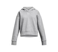 UNDER ARMOUR Rival Fleece Crop Hoodie Mädchen 012 - mod gray light heather/white XS (122-127 cm)