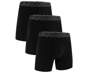 Under Armour - Performance Cotton Boxerjock Black/Steel Boxershorts - 3 Paar XL