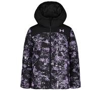 Under Armour Prime Printed Pufferjacke für Mädchen mit UA Storm Technologie - warme, leichte Steppjacke mit Kapuze, gesteppt und wasserabweisend, Winterjacke,Schwarz/Pink,10 Years-11 Years