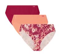 Under Armour Pure Stretch 3-Pack Printed No Show Bikini Slips L Rot