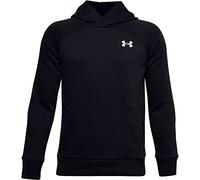 Under Armour Jungen Aufwärmoberteil Rival Hoodie aus Baumwolle, Black//Onyx White (001), S, 1357591-001