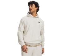 Kapuzensweatshirt UNDER ARMOUR "UA RIVAL LW HOODIE", Herren, Gr. M, beige (summit weiß, schwarz), Sweatware, Obermaterial: 80% Baumwolle, 20% Polyester, unifarben, Basic hüftbedeckend, Rundhals, Rippb