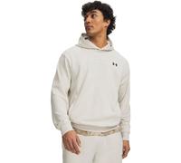 Kapuzensweatshirt UNDER ARMOUR "UA RIVAL LW HOODIE", Herren, Gr. L, beige (summit weiß, schwarz), Sweatware, Obermaterial: 80% Baumwolle, 20% Polyester, unifarben, Basic hüftbedeckend, Rundhals, Rippb