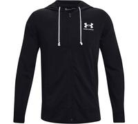 Under Armour Herren Kapuzenjacke Rival Terry schweißableitend, Reißverschluss, Schwarz/Onyx White