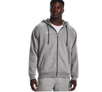 Under Armour - Rival Fleece Full-Zip Sweatshirt - Castlerock Light Heather/White XXL