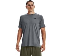 Under Armour UA Tech 2.0 SS Novelty, atmungsaktives Sportshirt, schnelltrocknendes Trainingsshirt Herren, Pitch Gray / Black , M