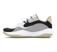 Under Armour Uni UA Lockdown 7 Low Low-Cut Basketballschuhe, Uni Sneaker für Damen und Herren, Sneakers mit Eva-Zwischensohle, White Silt White, 40 EU