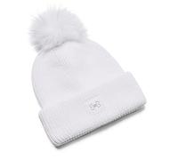 Under Armour Womens Beanies Women's ColdGear® Infrared Halftime Ribbed Pom Beanie, Wht, 1373098-100, OSFM