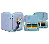 Undercover Frozen 3D Schüleretui, Federmäppchen gefüllt - 17 teilig - mit Zwei-Wege-Reißverschluss