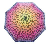 Undercover Faltbarer Mini-Regenschirm, kompakt, wasserdicht, winddicht, Supermini-Regenschirme mit Tasche, Neon-Leopardenmuster, 9"