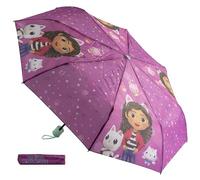 Undercover - faltbarer Regenschirm Gabby's Dollhouse - Taschenschirm mit Schutzhülle - 94 cm Durchmesser - Leichtgewicht und ideal für Kinderhände
