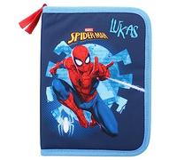 Undercover Gefülltes Federmäppchen Spider-Man mit Name personalisiert | Superhelden Federtasche für Kinder Jungen und Mädchen | Mappe mit Inhalt Stifte für Grundschule Schulstart