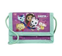 Undercover Geldbeutel Gabby´s Dollhouse Kinder - Personalisiert mit Namen - Geldbörse zum Umhängen Mädchen - Portemonnaie mit Sichtfenster für Busausweis Fahrkarte