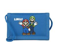 Undercover Geldbörse Kinder Super Mario Jungen Mädchen, Personalisiert mit Name, Geldbeutel zum Umhängen Kinder, Brustbeutel mit Sichtfenster (Royalblau)
