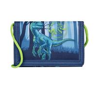 Undercover Jurassic World Geldbeutel für Kinder, Brustbeutel mit Dinos Motiv, Blau Grün, 9 x 2 x 13 cm, Portmonee für Jungen und Mädchen