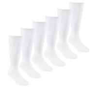 Undercover Kinder Jungen Mädchen Natur-Bambus-Kniestrümpfe 6 oder 12 Paar, 6 Paar, Weiß, 4-6
