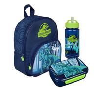 Undercover Kindergartenrucksack Jurassic World Dinosaurier Jungen - Personalisiert mit Name - Kinderrucksack im Set mit Trinkflasche Brotdose