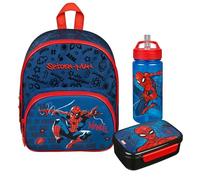 Undercover Kindergartenrucksack Spider-Man Jungen mit Brotzeitdose Trinkflasche - Personalisiert mit Name - Set Kinderrucksack mit Brotdose Trinkbecher