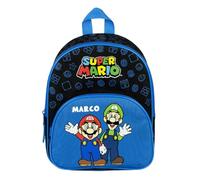 Undercover Kindergartenrucksack Super Mario Jungen, Personalisiert mit Name, Rucksack Kinder mit Vortasche, 2 Fächer 25x31x10 cm royalblau