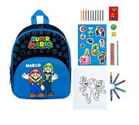 Undercover Kindergartenrucksack Super Mario Jungen Set, Personalisiert mit Name, Rucksack Kinder mit Vortasche & Malturm
