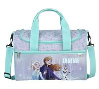 Undercover Kleine Sporttasche Disney Frozen Kinder - Personalisiert mit Name - Reisetasche Kindertasche Mädchen - 2 Fächer mit Umhängegurt