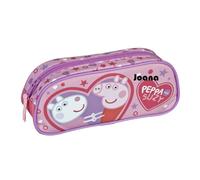 Undercover minimutz Schlampermäppchen Peppa Pig rosa Mädchen - Personalisiert mit Name - Schüleretui Stiftemäppchen für Schule und Daheim