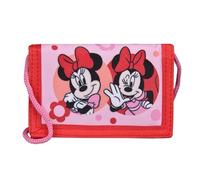 Undercover Minnie Mouse Brustbeutel für Kinder, Pink-Rot mit Blumen und Punkten, 9 x 2 x 13 cm, Geldbörse mit Kordel für Reisen