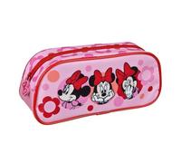 Undercover Minnie Mouse Federmäppchen, Rosa mit Blumenmuster, Schlamperetui für Kinder und Teenies, 22 x 9,5 x 9 cm