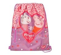 Undercover Peppa Pig Schuhbeutel, Turnbeutel, ca. 32 x 41 cm, mit Reißverschlusstasche, für Kinder, Jungen, Mädchen, Teenies, Schule, Reise, Sport