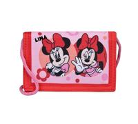 Undercover Personalisierter Geldbeutel Disney Minnie Mouse mit Namen, Kinder Brustbeutel für Mädchen, Portemonnaie zum Umhängen, Geschenk zur Einschulung und Kindergeburtstag