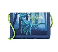 Undercover Personalisierter Geldbeutel Jurassic World Dino mit Name, Kinder Brustbeutel Jungen, Portemonnaie zum Umhängen, Geschenk Einschulung Kindergeburtstag, Dinosaurier