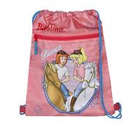 Undercover Personalisierter Turnbeutel für Mädchen mit Namen | Motiv Pferde-Freundinnen Bibi & Tina in rosa | Geschenk-Idee für Kinder Schuhbeutel zum Zuziehen