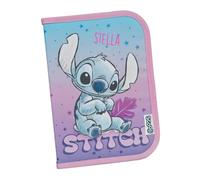 Undercover Personalisiertes Federmäppchen Disney Stitch mit Namen, Federmappe Mädchen gefüllt mit Inhalt, Schulmäppchen Kinder, Geschenk Einschulung Schule, Rosa