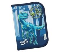 Undercover Personalisiertes Federmäppchen Jurassic World Dino mit Namen, Federmappe gefüllt mit Inhalt, Schulmäppchen Jungen Kinder, Fanartikel Geschenk Einschulung Schule