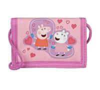 Undercover Peppa Pig Geldbeutel und Brustbeutel, mit Klettverschluss und Reißverschluss, Portemonnaie Kordelband, Geldscheinfach und Münzfach für Kinder, Jungen und Mädchen