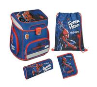 Undercover Schulranzen Set 5-TLG Spider-Man - Mit personalisiertem Inhalt Turnbeutel Federmappe mit Name - Schultasche 1. Klasse Grundschule Jungen