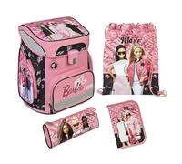Undercover Schulranzen Set Barbie 5-TLG Mädchen 1. Klasse - Mit personalisiertem Inhalt - Schultasche mit Turnbeutel Federmappe für Grundschule
