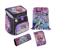 Undercover Schulranzen Set Monster High 5-TLG Mädchen 1. Klasse - Mit personalisiertem Inhalt - Schultasche mit Turnbeutel Federmappe für Grundschule