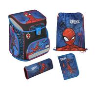 Undercover Schulranzen Set Spider-Man 5-tlg Jungen 1. Klasse - Mit personalisiertem Inhalt - Schultasche mit Turnbeutel Federmappe für Grundschule