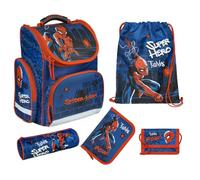 Undercover Schultasche Spider-Man Set 5-TLG - Personalisierter Inhalt Turnbeutel Geldbeutel Federmappe mit Name - Schulranzen 1. Klasse Jungen