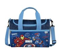 Undercover Sporttasche Avengers Jungen - Personalisiert mit Name - Kleine Reisetasche Sportbeutel Kinder - Kindertasche blau 10L