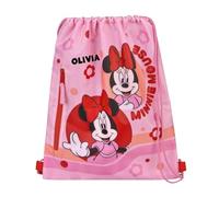 Undercover Turnbeutel Disney Minnie Mouse, Personalisiert mit Name, Sportbeutel Rucksack Mädchen Kinder, Beutel Wechselwäsche Kita Kindergarten zum Zuziehen