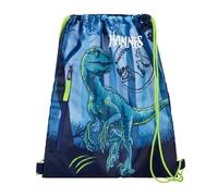 Undercover Turnbeutel Jurassic World Dinosaurier, Personalisiert mit Name, Sportbeutel Rucksack Jungen Kinder, Beutel Wechselwäsche Kita Kindergarten zum Zuziehen