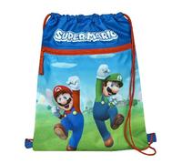 Undercover Turnbeutel mit Sicherheitsverschluss, mit Reißverschlusstasche, ca. 32 x 41 cm, Motiv: Super Mario