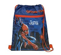 Undercover Turnbeutel Spider-Man Jungen mit Name | Personalisierter Schuhbeutel in blau für Kinder | Sportbeutel zum Zuziehen Kinderrucksack inkl. Wunschaufdruck
